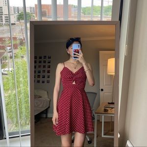 Red Polka-Dot Mini-Dress